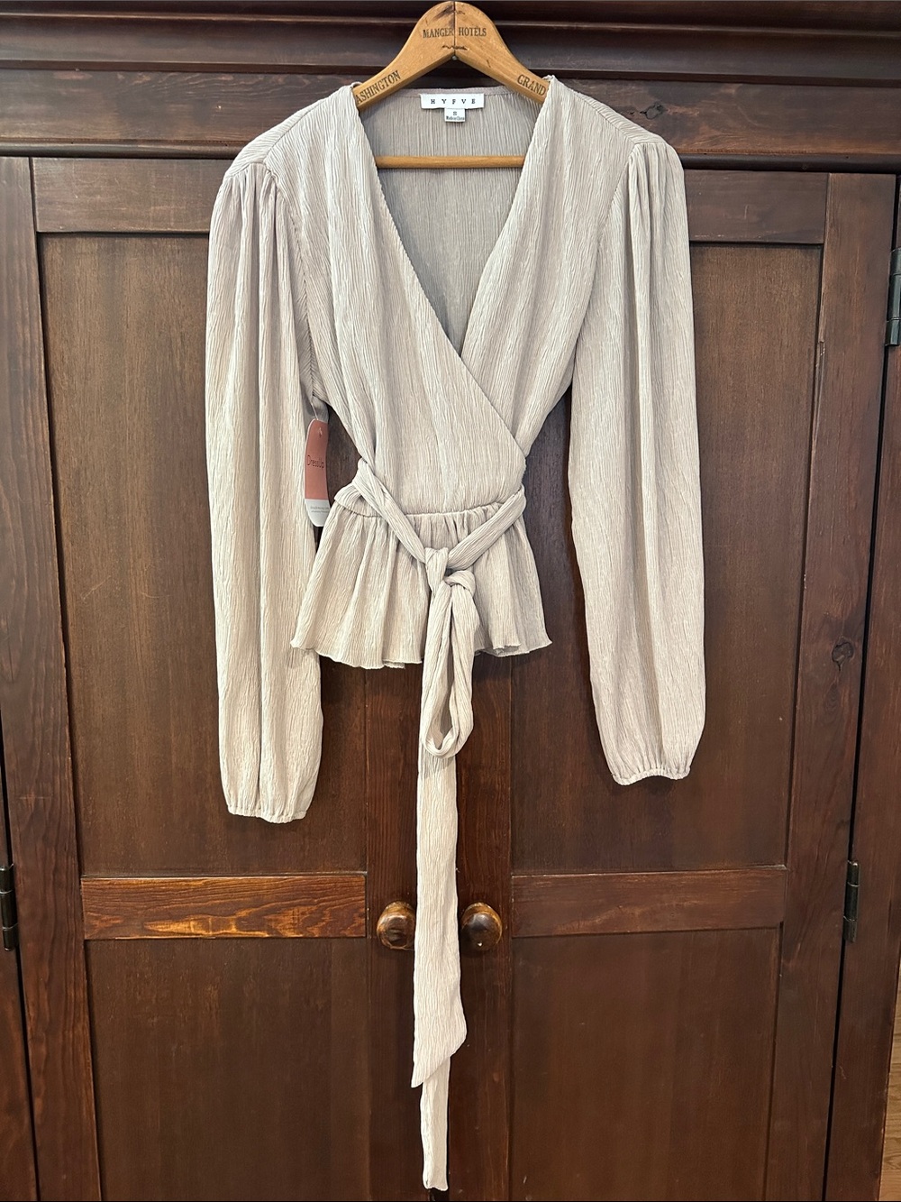 HYFVE • women’s long sleeve wrap blouse • top